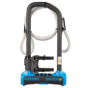 OXFORD ZABEZPIECZENIE ANTYKRADZIEŻOWE KŁÓDKA SHACKLE 14 PRO U-LOCK 320mm x 177mm KOLOR NIEBIESKI