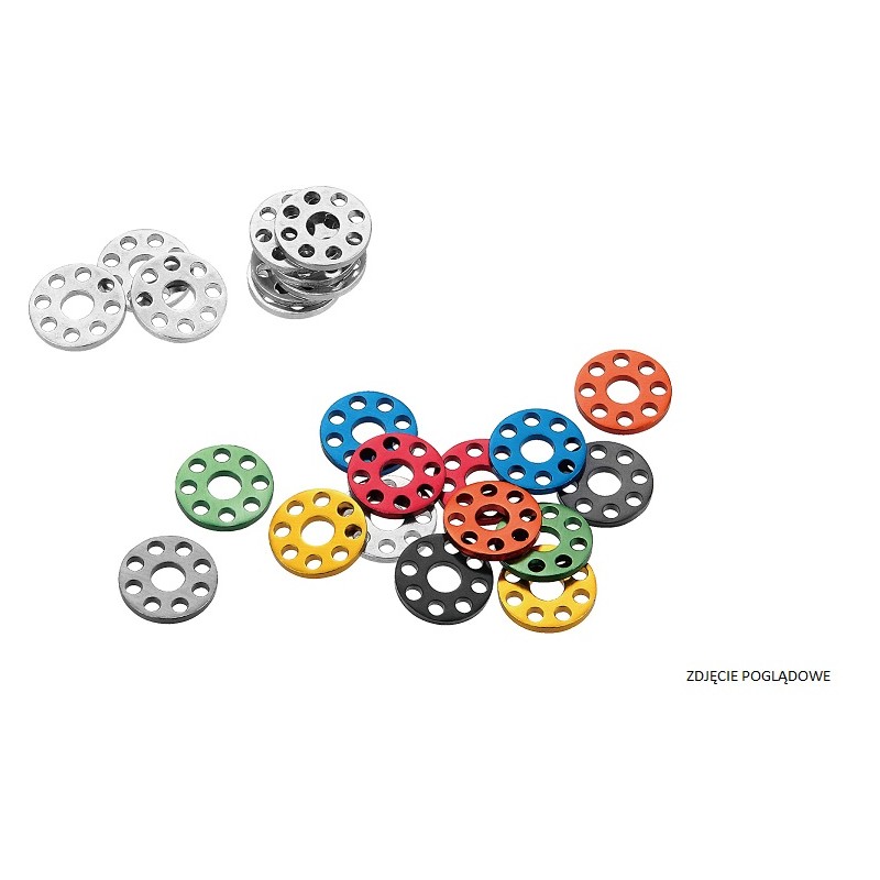 Aluminiowe podkładki pod śruby M6 (kpl.10 szt.) - średnica zewnętrzna 18 mm, kolor czerwony