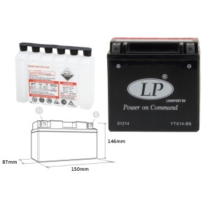 LANDPORT AKUMULATOR YTX14BS (MA LTX14-BS) 12V 12AH - Bezoobsługowy