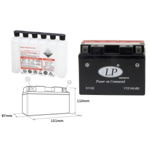 LANDPORT AKUMULATOR YTZ14S-BS 12V 12AH - BEZOBSŁUGOWY - ELEKTROLIT OSOBNO