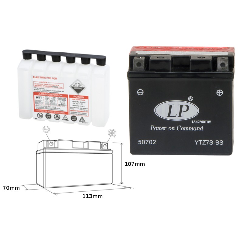 Akumulator YTZ7S-BS 12V 6AH - Bezoobsługowy, Elektrolit osobno