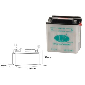 Landport Akumulator YB10L-B2 12V 11Ah - Bez Elektrolitu
