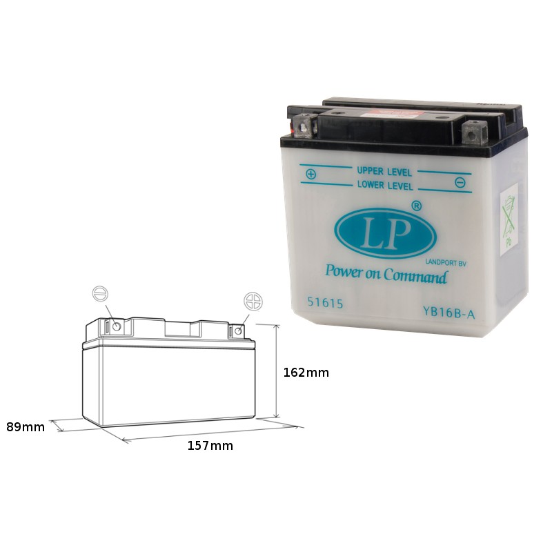 LANDPORT AKUMULATOR YB16B-A (MB LB16B-A) 12V 16AH - BEZ ELEKTROLITU