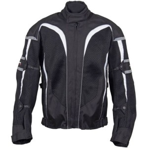 Roleff Promocja Kurtka Tekstylna Krótka Letnia z Wypinaną Membraną Wind-Tex (2w1) Model RO607 Kolor Czarny/Biały Rozmiar XXL