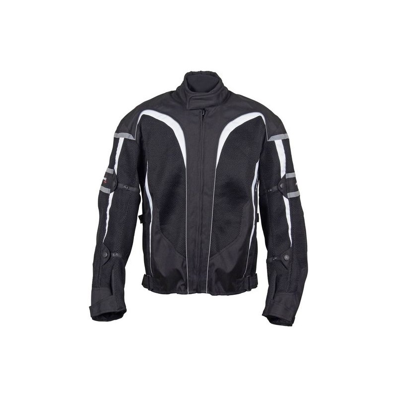 Roleff Promocja Kurtka Tekstylna Krótka Letnia z Wypinaną Membraną Wind-Tex (2w1) Model RO607 Kolor Czarny/Biały Rozmiar XXL