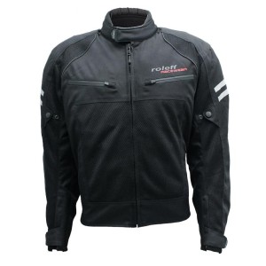 Roleff Promocja Kurtka Tekstylna Krótka z Wypinaną Membraną Wind-Tex Model Mesh (2w1-Wypinana Membrana) Kolor Czarny Rozmiar M