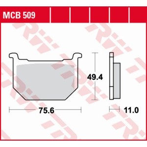 TRW ZF Klocki hamulcowe KH051 Organic GN 250 '82-'99, GSX 400 '80-'84, GSX 750 '80-'87, GS 850G/GS 1000G/GS 1100G '80-'8