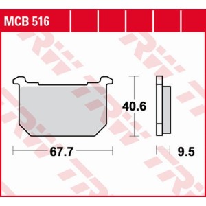 Klocki hamulcowe TRW ZF KH709 do Kawasaki GPZ 400/500, GPZ/Z 550, GT/GPZ/Z/LTD 750, Z 1000