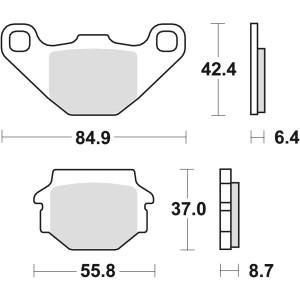Klocki hamulcowe TRW ZF KH67/2 do Aprilia Pegaso 125, Kymco Jive 50 i Loncin Conqueror 200 - tył