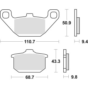 TRW ZF Klocki hamulcowe KH85 Organic Kawasaki EN 500 90-03, GPZ 600 85-90, VN 750 86-95, GTR 1000 86-93, ZR 1100 96-97, VN 1500