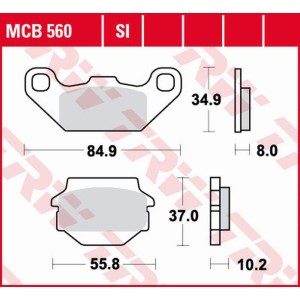 Klocki hamulcowe TRW ZF KH Sinter Offroad do Kawasaki KFX 250, KEF 300, Suzuki LT-R 250