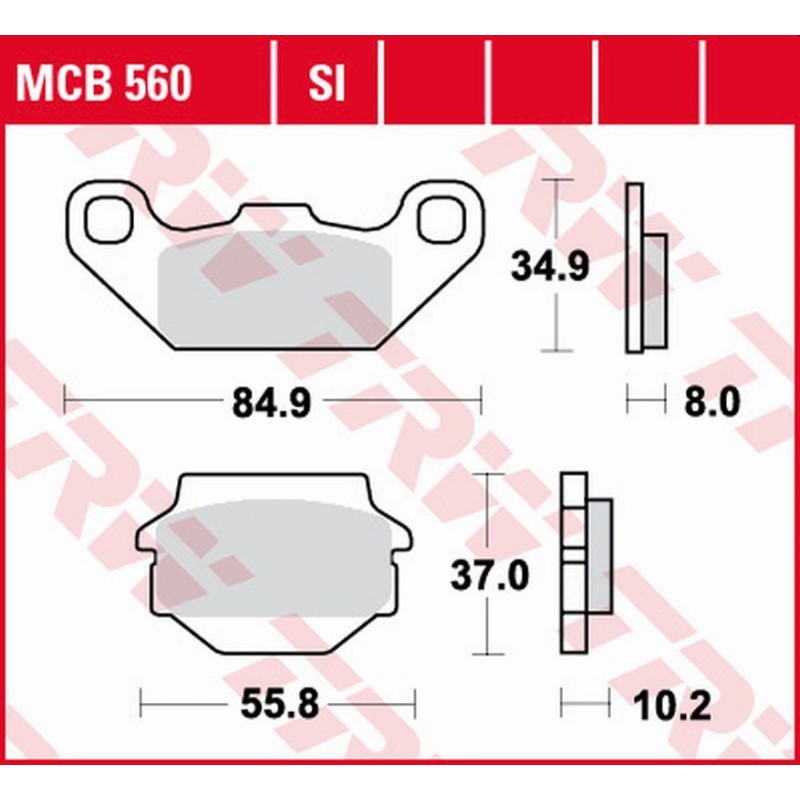 Klocki hamulcowe TRW ZF KH Sinter Offroad do Kawasaki KFX 250, KEF 300, Suzuki LT-R 250