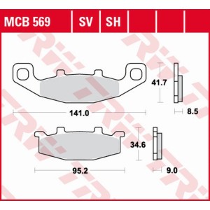 TRW ZF Klocki hamulcowe KH129 Sinter Street Kawasaki GPZ 400R '89-, ZZR 500/600 '90-'92, GPX 600R '88-'99, ZR 750 '91-'99