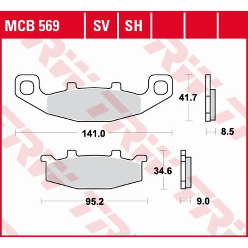 TRW ZF Klocki hamulcowe KH129 Sinter Street Kawasaki GPZ 400R '89-, ZZR 500/600 '90-'92, GPX 600R '88-'99, ZR 750 '91-'99
