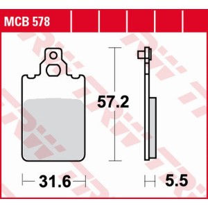 Klocki hamulcowe TRW ZF KH116 do Aprilia AF-1/ET/RS 50, Benelli Chrono 50, Beta Chrono 50 - sklep motoryzacyjny