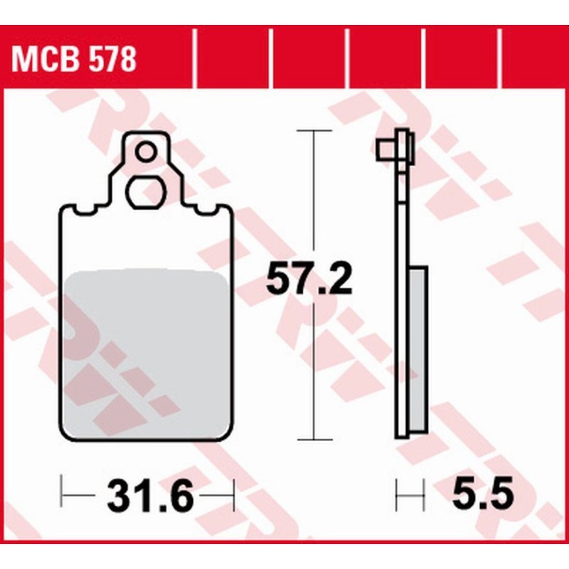 Klocki hamulcowe TRW ZF KH116 do Aprilia AF-1/ET/RS 50, Benelli Chrono 50, Beta Chrono 50 - sklep motoryzacyjny