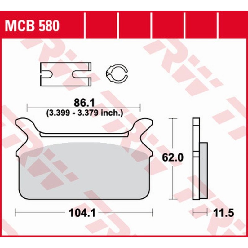 TRW ZF Klocki hamulcowe KH201 Organic Harley-Davidson FLT Electra Glide/Heritage/Tour/Ultra Clasic 1340 '86-'99 tył