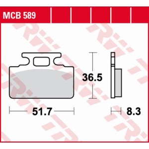 TRW ZF Klocki Hamulcowe KH151 Organic Honda ZB 50 Monkey '88-'91, NH 125 Lead '86-'88, Sym Cinderela 50/125 '99-'02, Mio 5