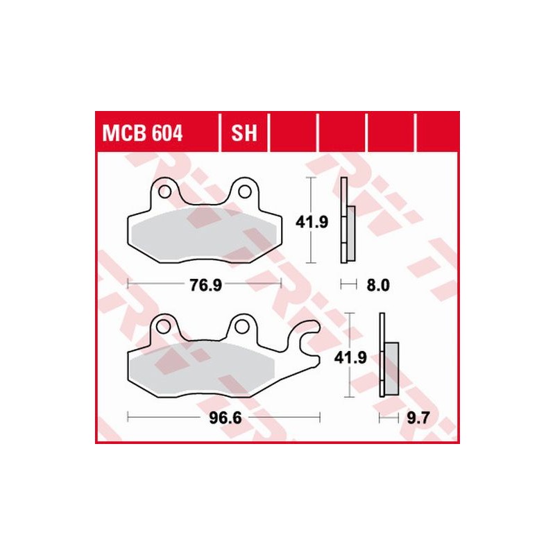 Klocki hamulcowe TRW ZF KH165/2 do Suzuki DR 800 97-99, Triumph Tiger 1050 07-13, Daytona 1200 93-97, Trophy 1200 94-03