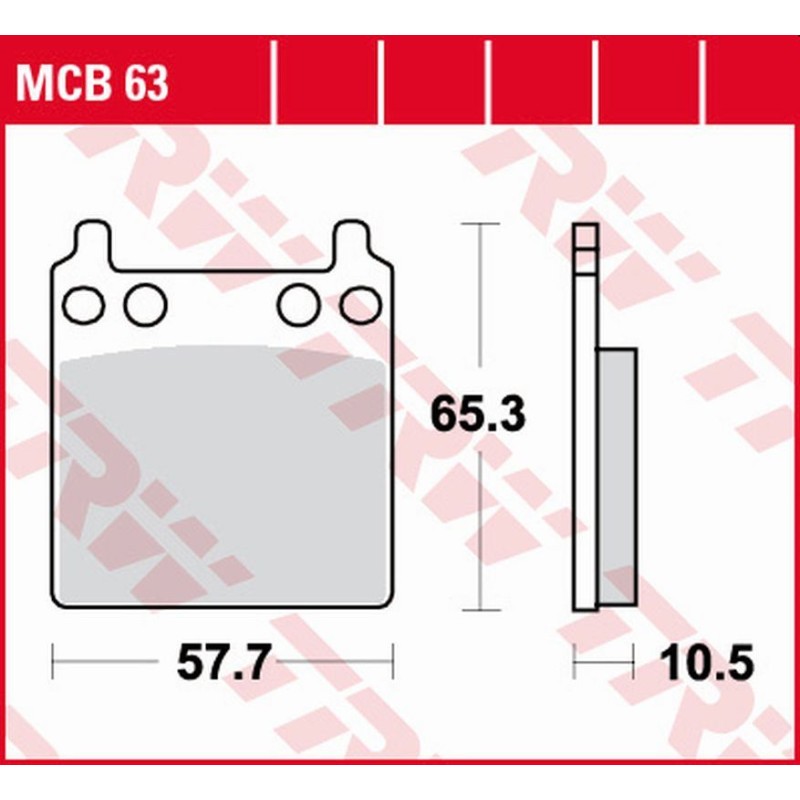 TRW ZF Klocki Hamulcowe KH032 Organic Honda CB 750F Supersport '75-'78, GL 1000 Goldwing '74-'78 Tył
