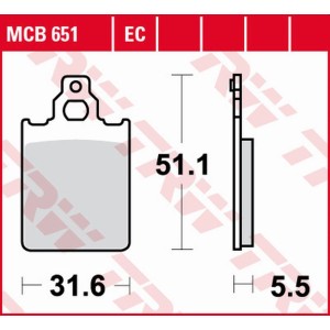 TRW ZF Klocki Hamulcowe KH156 ECO Organic do Cagiva Blues/Prima/Super City 50 '93-'95, Piaggio Quartz 50 '92-'96, SKR 125/150 S