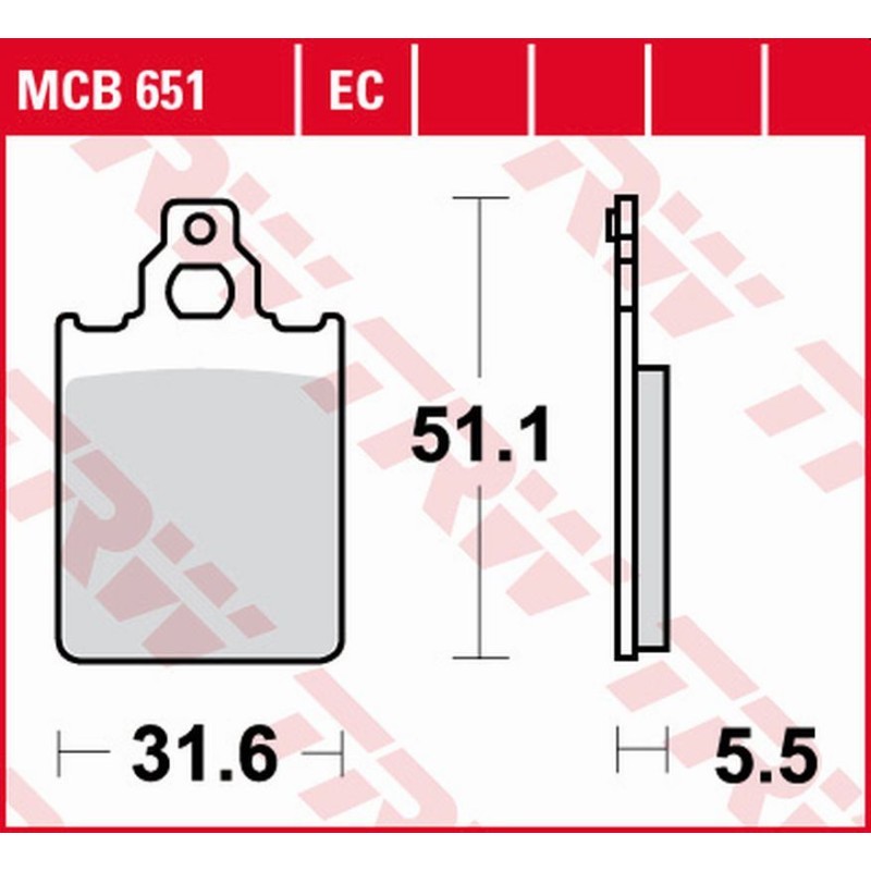 TRW ZF Klocki Hamulcowe KH156 ECO Organic do Cagiva Blues/Prima/Super City 50 '93-'95, Piaggio Quartz 50 '92-'96, SKR 125/150 S