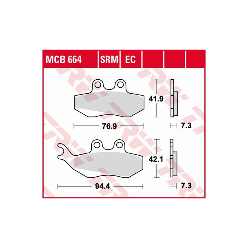 TRW ZF Klocki hamulcowe KH194 organic Aprilia RS 50 99-10, RX 50 95-06, Pegaso 125 92-95, RX 125 92-99, przód