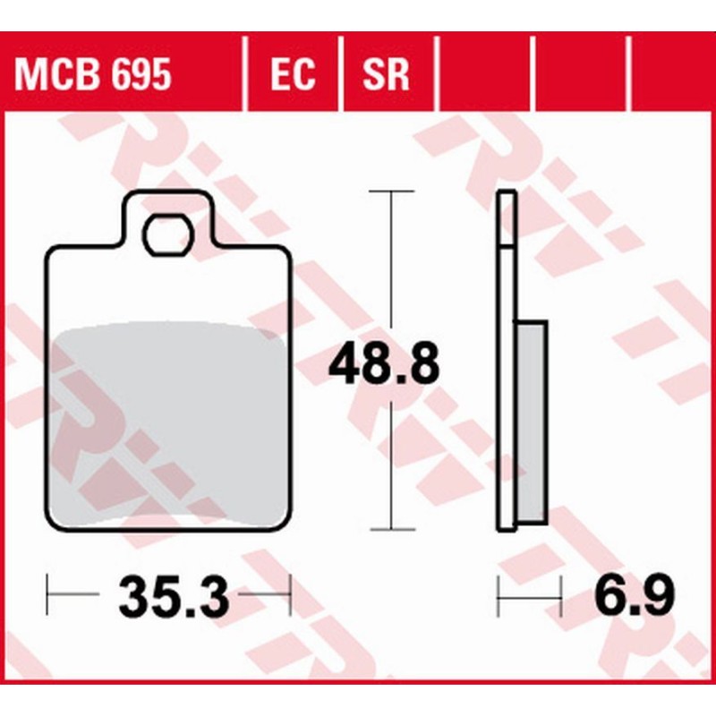 Klocki hamulcowe TRW ZF KH260 ECO Organic do CPI GTR 50/200, GTR 125, Gilera Stalker 125, Piaggio Fly 100