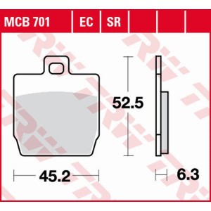 TRW ZF Klocki hamulcowe KH268 ECO Organic Yamaha NS 50 Aerox