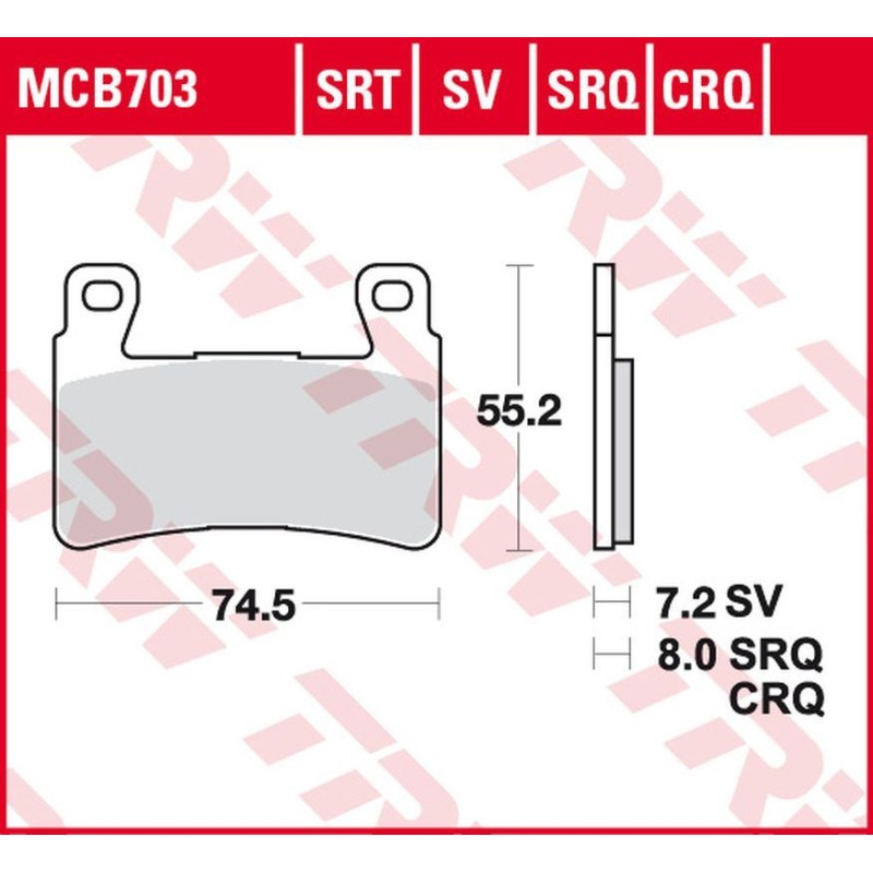 Klocki hamulcowe TRW ZF KH265 Carbon Racing do Hondy CBR 900RR Fireblade i VTR 1000 SP1/SP2