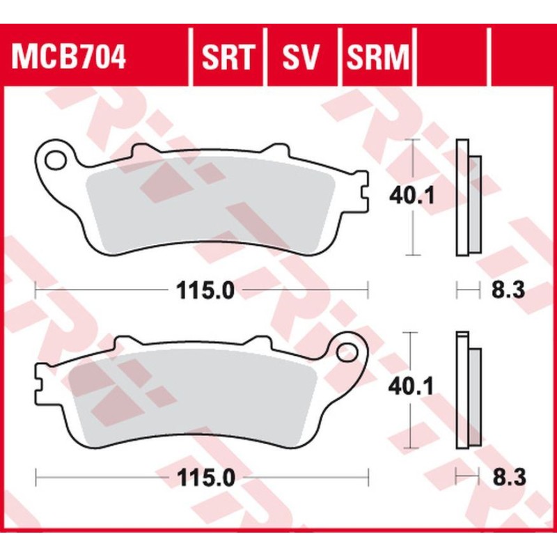 TRW ZF Klocki Hamulcowe KH281 Sinter Honda NSS 250 Jazz '01-'04, FJS 400 Silverwing '06-'08, FJS 600 Silverwing '01-'10 PR