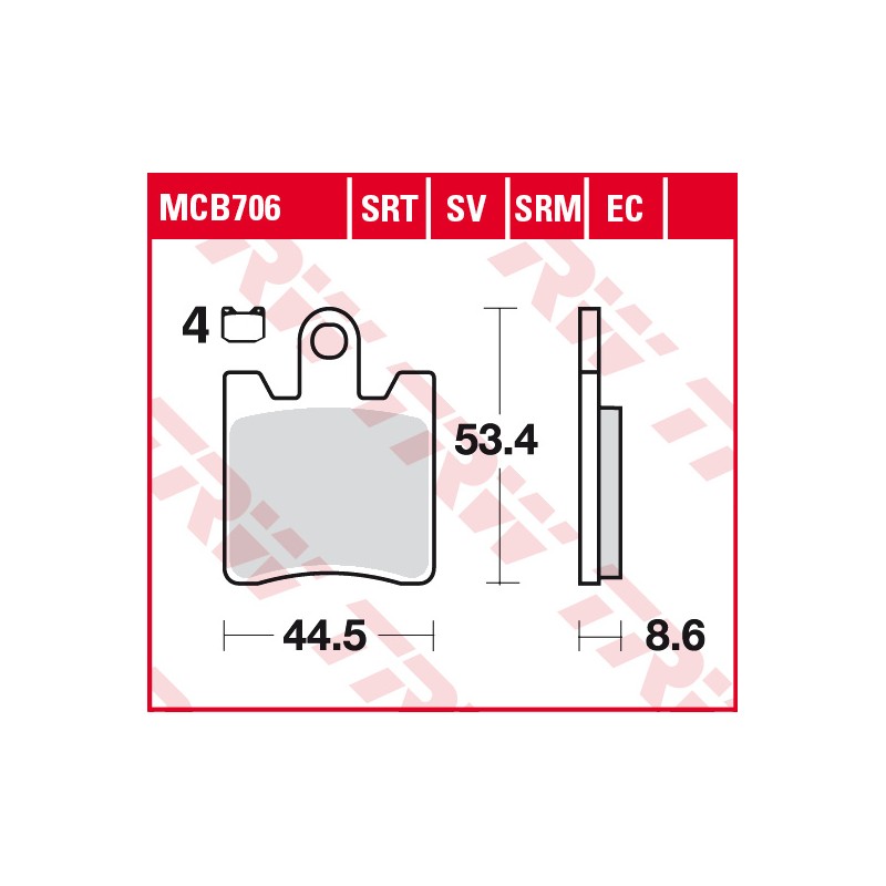 TRW ZF Klocki hamulcowe KH423 KH283/4 Organic Triumph Trophy 1200 13-17, FJR1300 06-, przód