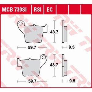 TRW ZF Klocki Hamulcowe KH346 Organic Honda CR 125 / 250 02-07, CRF 450 02-17, Tył