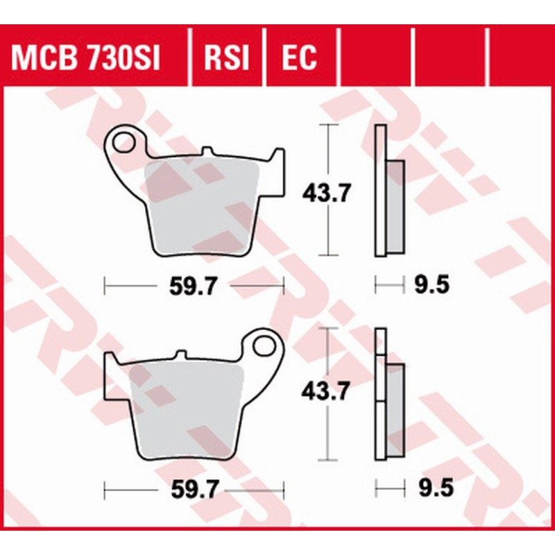 TRW ZF Klocki Hamulcowe KH346 Organic Honda CR 125 / 250 02-07, CRF 450 02-17, Tył