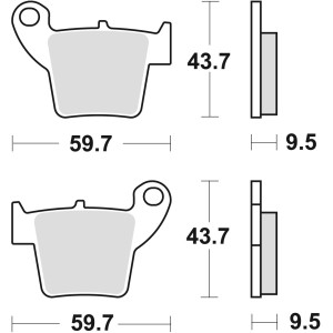 TRW ZF Klocki Hamulcowe KH346 Sinter Offroad Honda CRF 250 04-, CRF 450 02-, Tył