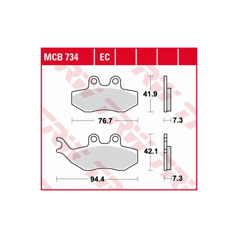 TRW ZF Klocki hamulcowe KH194 organic Aprilia SX 50 14-, Yamaha DT 50 04-08, TZR 50 03-20, XT 125 05-11, przód (promocja)