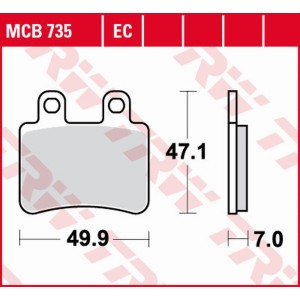 TRW ZF Klocki Hamulcowe KH350 Eco Organic do Derbi Senda, Cross City 125, Senda 125, Peugeot Elystar