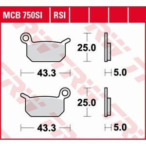 TRW ZF Klocki Hamulcowe KH325 Sinter Offroad KTM SXE -5 Electric 19- SX 50 09-, SX 65 04-08, Husqvarna EE-5 19-, CR 50 06-, SM 5