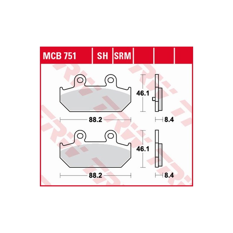 TRW ZF Klocki hamulcowe KH412 Organic Suzuki AN 400 Burgman 07-15, AN 650 Burgman 04-16, tył