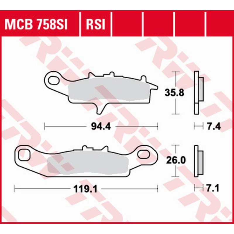 TRW ZF Klocki Hamulcowe KH342 Sinter Offroad do Kawasaki KFX 450 / 700 04-14, KVF 700 04-06 - Przód