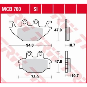 Klocki hamulcowe TRW ZF KH377 do Yamahy MT 125 i YZF 125 - tył
