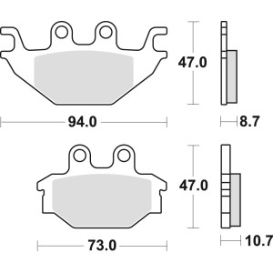 TRW ZF Klocki hamulcowe KH377 Sinter Offroad Can-Am DS 250 08-15, Kawasaki KVF 300 13- Przód/Tył