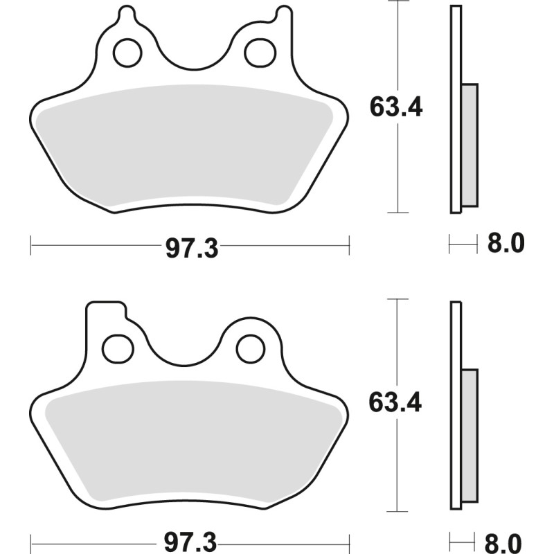 Klocki hamulcowe TRW ZF KH400 do Harley-Davidson XL / XLH 883 99-03, XL 1200 00-03, FLHR / FLHT / FLSTC / FLTRI / FXD