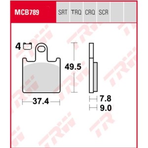 Klocki hamulcowe TRW ZF KH417 Sinter Racing do Kawasaki ZX6R Z750