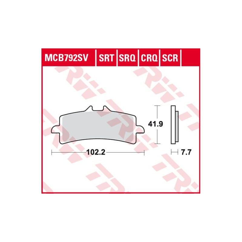 TRW ZF Klocki hamulcowe KH447 Carbon Racing - do Aprilia RSV4 09-, Ducati V4 Panigale 18-, Panigale 1299 15-, Kawasaki H2