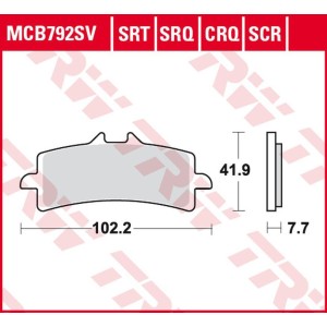TRW ZF Klocki Hamulcowe KH447 Sinter Track Ducati V4 1000 Panigale '19-, Monster 1200 '16-, Multistrada 1260 '18-, KTM Duke 6