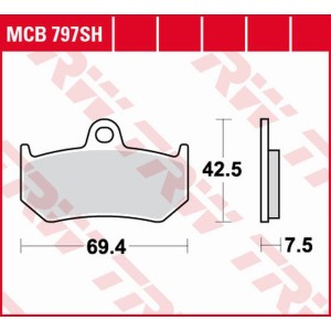 TRW ZF Klocki hamulcowe KH320 Sinter Street MV Augusta F4 Brutale/Strada/SPR 750 '00-'05, F3 800RC/RR '16-, Brutale 910 '05-