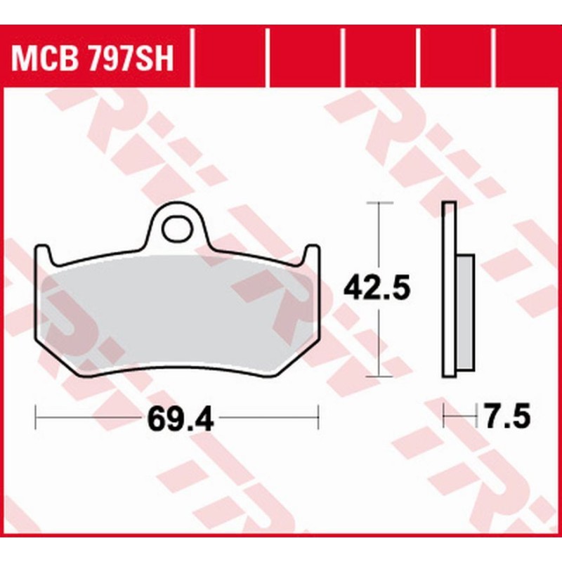 TRW ZF Klocki hamulcowe KH320 Sinter Street MV Augusta F4 Brutale/Strada/SPR 750 '00-'05, F3 800RC/RR '16-, Brutale 910 '05-