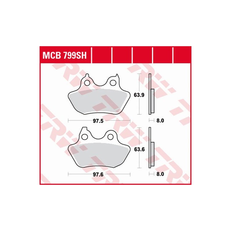 TRW ZF Klocki hamulcowe KH434 Sinter Street Harley Davidson 1450 / 1584 / 1800 06-10, tył