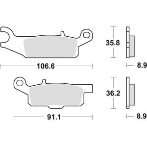 Klocki hamulcowe TRW ZF KH446 do Yamahy YFM 550 i YFM 700 Grizzly - tył